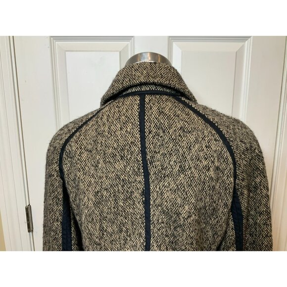 Lanvin Black Gray Tweed Mohair Wool Blend Zip-Up Moto Jacket Fringe Size 38 | 6 - Picture 5 of 7